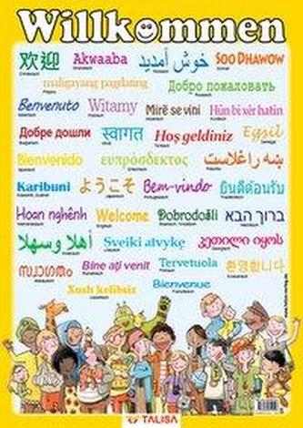 Multilinguales LernPOSTER Willkommen