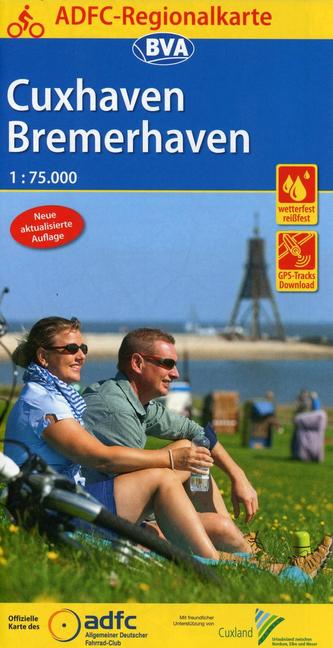 ADFC-Regionalkarte Cuxhaven Bremerhaven mit Tagestouren-Vorschlägen, 1:75.000