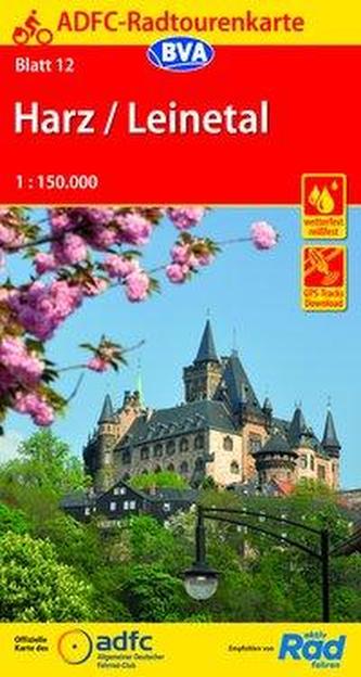 ADFC-Radtourenkarte 12 Harz /Leinetal 1:150.000, reiß- und wetterfest, GPS-Tracks Download