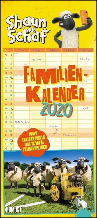 Shaun das Schaf Familienkalender 2020 - Wandkalender - Familienplaner mit 5 Spalten