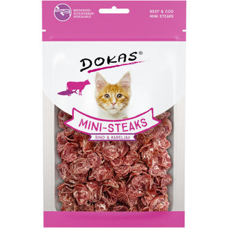 Dokas - Hovězí a treska mini steaky pro kočky 40 g