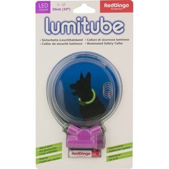 Obojek Lumitube S-M - 15 - 50 cm - fialový