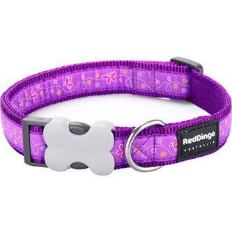 Obojek RD 15 mm x 24-37 cm - Butterfly Purple