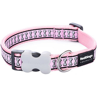 Obojek RD 12 mm x 20-32 cm - Bones Rfx - Růžová