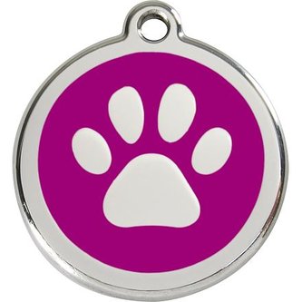Známka Red Dingo - Tlapka - Fialová velikost známky S - 20 mm