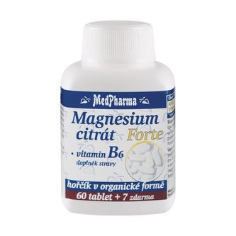 MedPharma Magnesium citrát Forte + vitamín B6 60 tbl. + 7 tbl. ZDARMA
