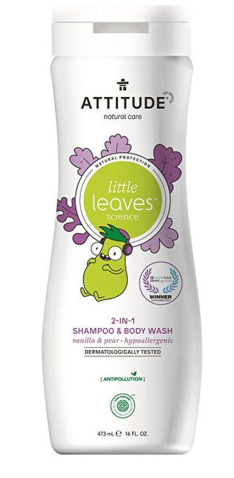 ATTITUDE Dětské tělové mýdlo a šampon (2 v 1) ATTITUDE Little leaves s vůní vanilky a hrušky 473 ml