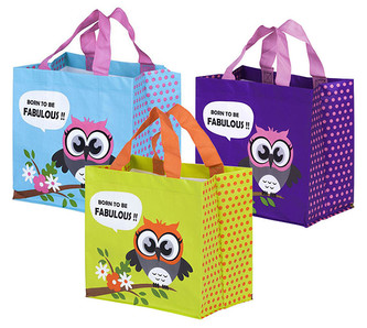 KPPS ECO taška Sova 3 barevné motivy žlutá