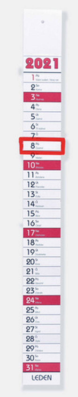 Nástěnný vázankový kalendář - nástěnný kalendář 2021