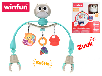 Kolotoč nad postýlku/kočárek 50cm s doplňky na baterie se světlem a zvukem 0m+ v krabičce