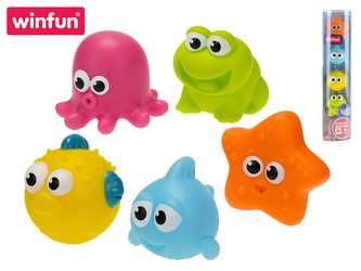 Zvířátka mořská do vany 4-5,5cm stříkající vodu 5kusů 6m+ v tubě