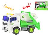 Auto úklidové bílý kont. 18cm 1:20 na setrvačník na baterie se světlem a zvukem v krabičce