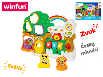 Edukační chaloupka česky mluvící na baterie se světlem a zvukem 12m+ v krabičce