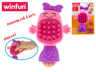 Chrastítko hřeben 16cm pískající pohyblivé části 6m+ na kartě