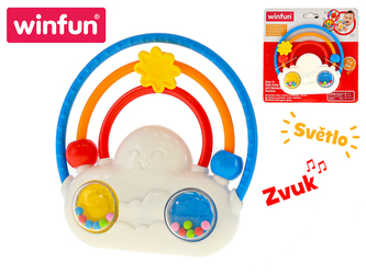 Chrastítko duha 13cm na baterie se světlem a zvukem 3m+ na kartě