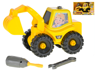 Auto bagr 18cm volný chod šroubovací s doplňky v krabičce