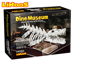 LiNooS stavebnice 230ks skelet dinosaurus Mosasaurus v krabičce