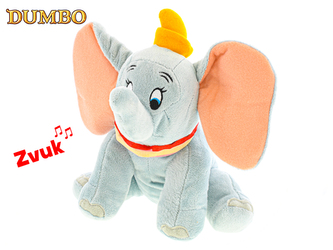 Dumbo plyšový 20cm sedící na baterie se zvukem 0m+