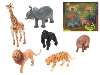 Zvířátka safari 7-17cm 6ks v krabičce