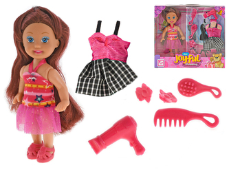 Panenka 11cm s náhradními šaty a doplňky v krabičce