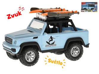 Auto terénní 21cm surfing na setrvačník na baterie se světlem a zvukem v krabičce