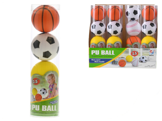 Míčky pěnové 7cm sportovní 4ks v tubě Míčky pěnové 7cm sportovní 4ks v tubě