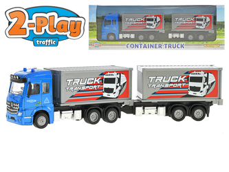 Auto přepravní 29cm kov na zpětný chod s přívěsem 2-Play v krabičce