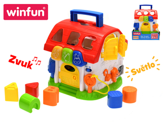 Domeček vkládačka 19cm edukační na baterie se světlem a zvukem 12m+ v krabičce