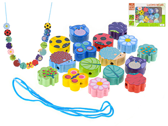 Big Tree navlékací korálky dřevěné 17dílků v krabičce