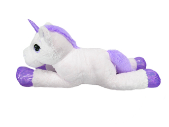 Jednorožec plyšový 120cm ležící v sáčku 0m+ fialový
