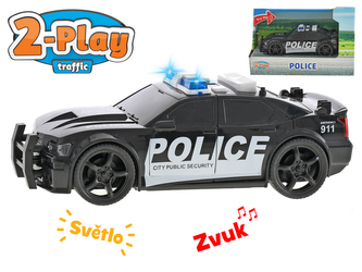 Auto policie USA 18,5cm na setrvačník 2-Play na baterie se světlem a zvukem v krabičce