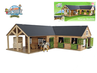 Stáj pro koně dřevěná 68x77x27cm 1:24 v krabičce