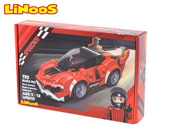 LiNooS stavebnice 170ks auto sportovní na volný chod v krabičce