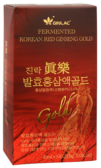 GINLAC Fermented Red Ginseng Power Drink GOLD - ženšenový nápoj 5 x 40 ml
