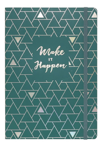 Pukka Pad Sešit A5 s elastickým uzávěrem, zelený, 96 listů, krémový papír 80g