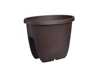 Květináč BALCONIA OVI na zábradlí průměr 30cm hnědá
