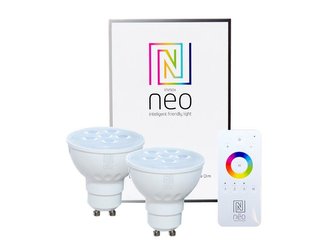 Chytrá WiFi žárovka LED GU10  4.8W bílá teplá IMMAX NEO 07003BD 2ks + dálkový ovladač