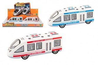 Metro/vlak/tramvaj plast 21cm na baterie se světlem se zvukem na setrvačník 1 ks / 2 barvy