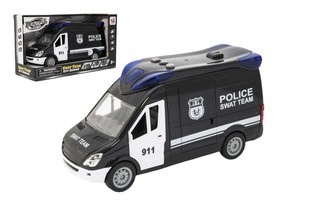 Auto policie swat plast 26cm na setrvačník na baterie se zvukem se světlem v krabici 30x17x11,5cm