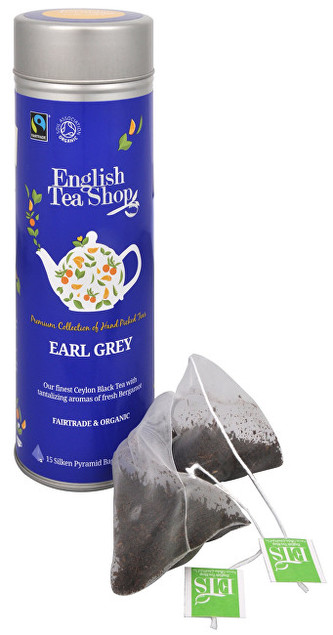 English Tea Shop Černý čaj Earl Grey s bergamotem - plechovka s 15 bioodbouratelnými pyramidkami English Tea Shop Černý čaj Earl Grey s bergamotem - plechovka s 15 bioodbouratelnými pyramidkami
