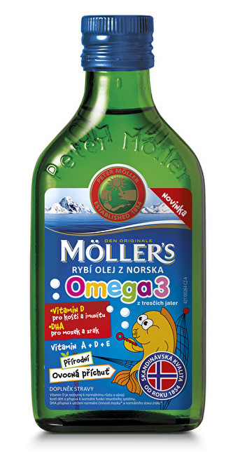 Möller´s Möller`s rybí olej z tresčích jater z Norska s přírodní ovocnou příchutí 250 ml