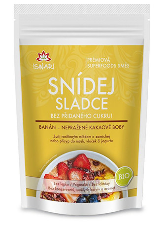 Iswari BIO Bezlepkový oves naklíčený (banán-kakao) 360 g