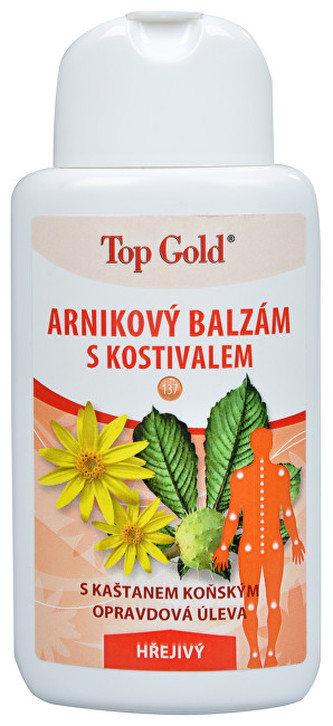 Chemek TopGold - Arnikový balzám s kostivalem a kaštanem koňským - hřejivý 200 ml