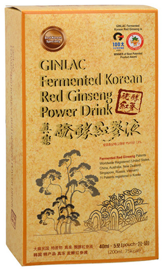 GINLAC Fermented Red Ginseng Power Drink MILD - ženšenový nápoj 5 x 40 ml