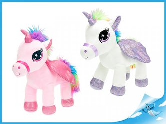 Plyšový jednorožec s křídly 1ks růžová