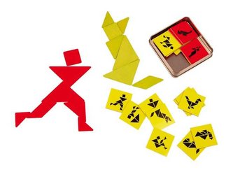 Small Foot Dřevěné hlavolamy tangram pro 2