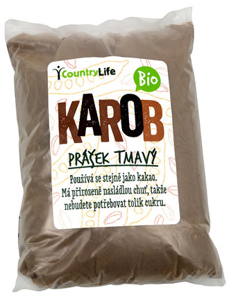 Country Life BIO Karobový prášek tmavý 500 g