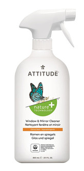 ATTITUDE Nature+ Čistič na sklo a zrcadla ATTITUDE s vůní citronové kůry s rozprašovačem 800 ml