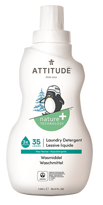 ATTITUDE Nature+ Prací gel pro děti ATTITUDE s vůní hruškové šťávy 1050 ml (35 pracích dávek)