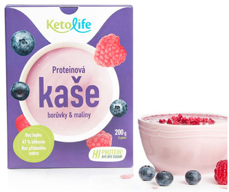 KetoLife Proteinová kaše - Borůvky a maliny 5 x 40 g